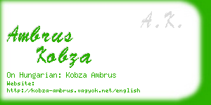 ambrus kobza business card